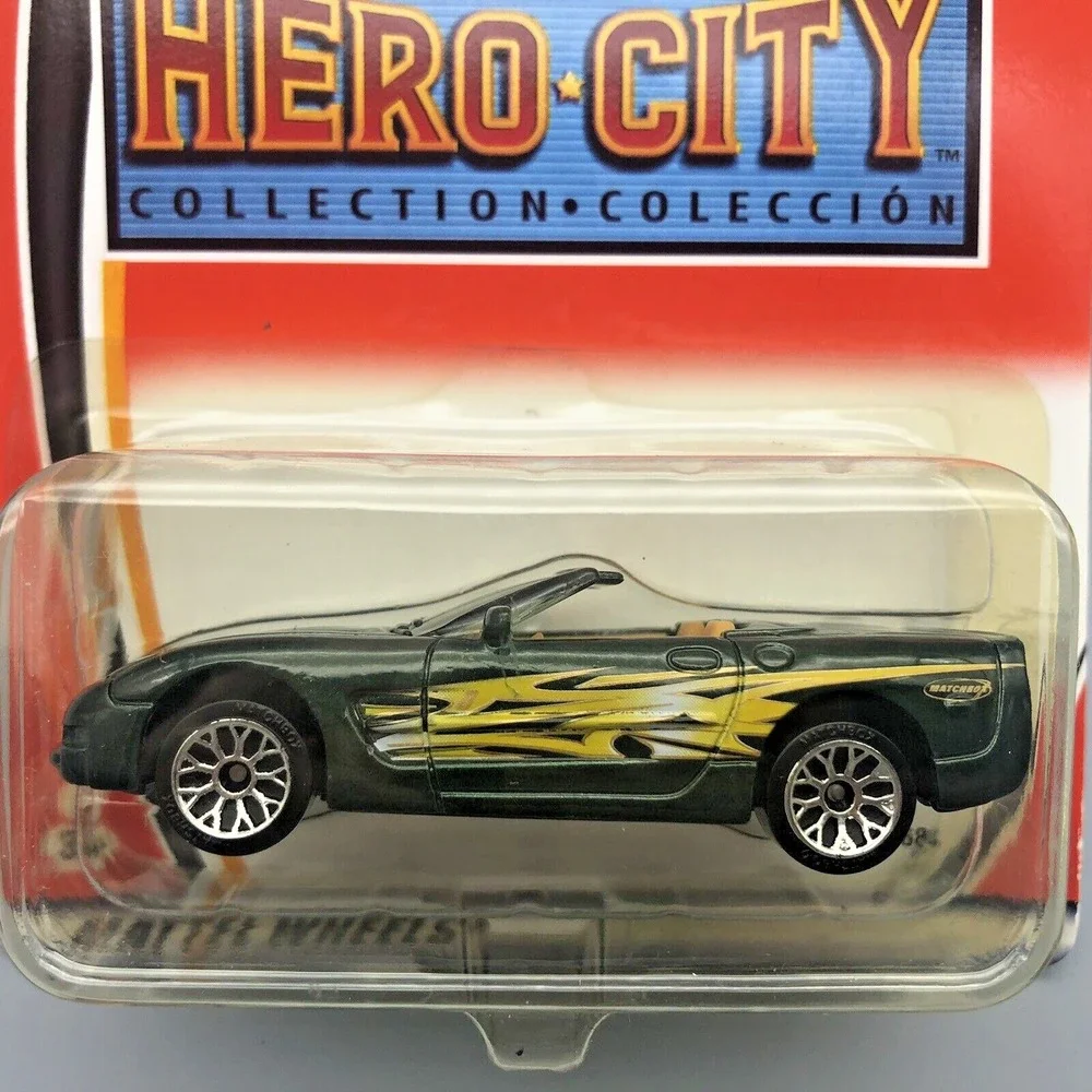 Matchbox Hero City 2000 Chevrolet‎ Corvette Dark Green Chevy Diecast 1:60 Scale